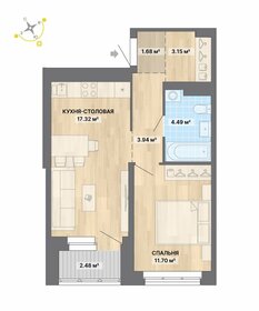 Квартира 44,8 м², 1-комнатная - изображение 1