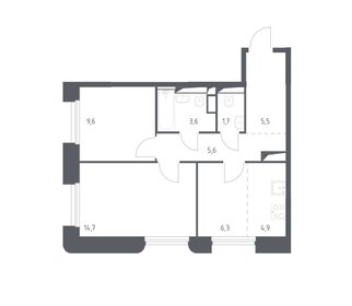 Квартира 51,9 м², 3-комнатная - изображение 1