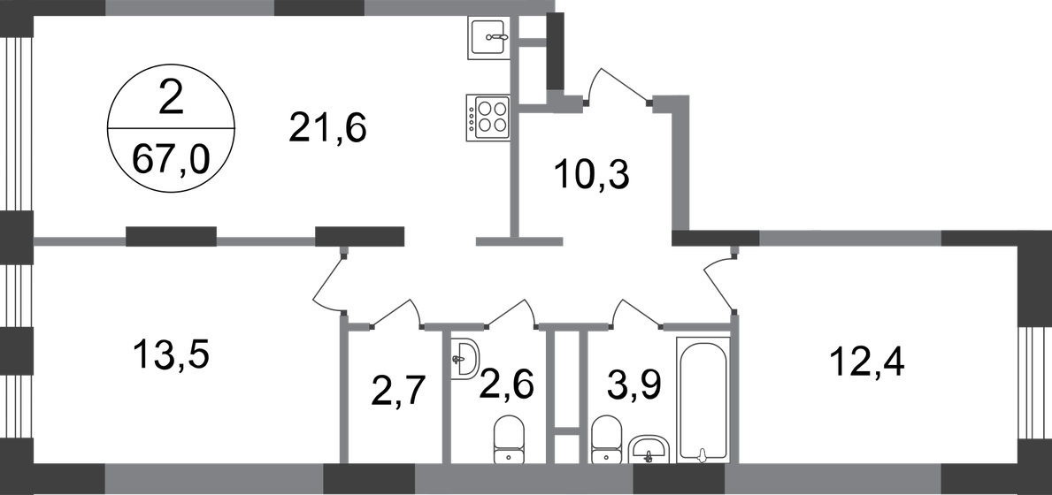 67 м², 2-комнатная квартира 16 779 912 ₽ - изображение 46