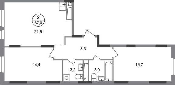 69 м², 3-комнатная квартира 23 990 000 ₽ - изображение 73