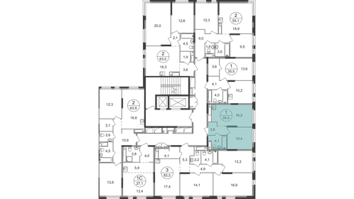 Квартира 34,5 м², 1-комнатная - изображение 2