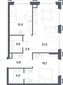 69,8 м², 2-комнатная квартира 30 725 960 ₽ - изображение 70