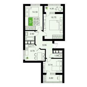 65 м², 3-комнатная квартира 14 030 310 ₽ - изображение 46