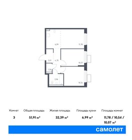 62,2 м², 3-комнатная квартира 9 000 000 ₽ - изображение 149