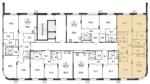 Квартира 101 м², 3-комнатная - изображение 2