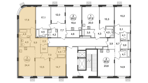 192 м², 4-комнатная квартира 168 126 256 ₽ - изображение 105