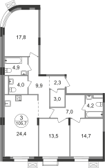 192 м², 4-комнатная квартира 168 126 256 ₽ - изображение 97
