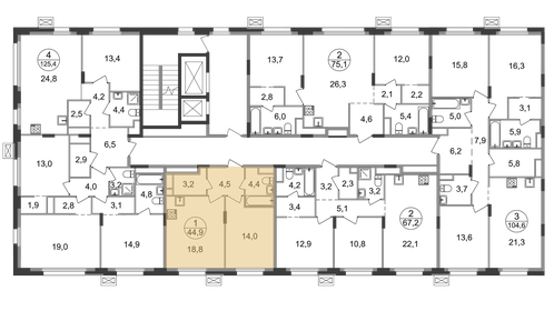 45,5 м², 1-комнатная квартира 12 972 588 ₽ - изображение 90