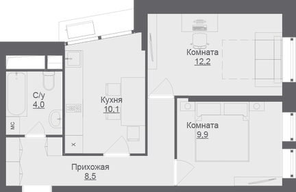 76 м², 2-комнатная квартира 12 000 000 ₽ - изображение 93