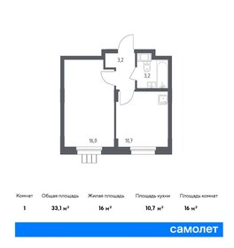 33,4 м², 1-комнатная квартира 6 888 307 ₽ - изображение 19