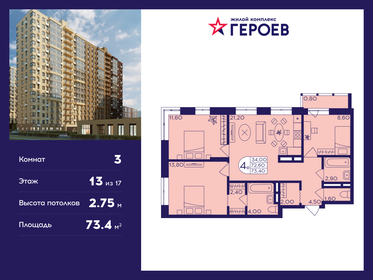 86,8 м², 4-комнатная квартира 18 850 000 ₽ - изображение 93