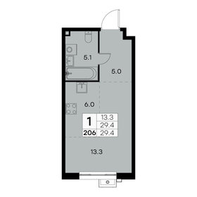 Квартира 29,4 м², 1-комнатная - изображение 1