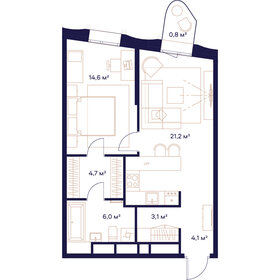 54,5 м², 1-комнатная квартира 25 815 000 ₽ - изображение 1