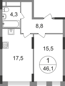 44,4 м², 1-комнатная квартира 13 736 312 ₽ - изображение 104