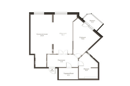 Квартира 82 м², 2-комнатная - изображение 1