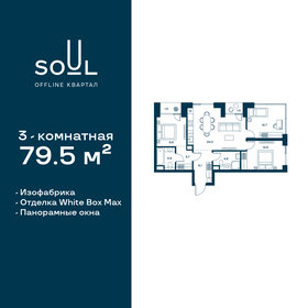 75,7 м², 3-комнатная квартира 36 245 160 ₽ - изображение 68