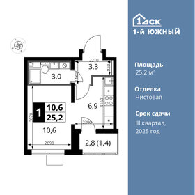 Квартира 25,2 м², студия - изображение 1