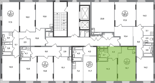 Квартира 42,2 м², 1-комнатная - изображение 2