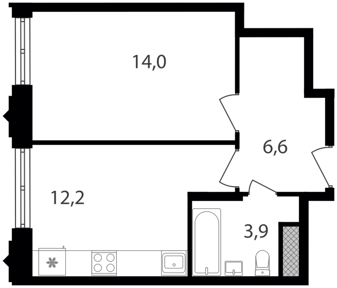 36,7 м², 1-комнатная квартира 12 419 280 ₽ - изображение 23