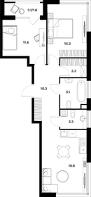 56,3 м², 2-комнатная квартира 27 587 000 ₽ - изображение 97