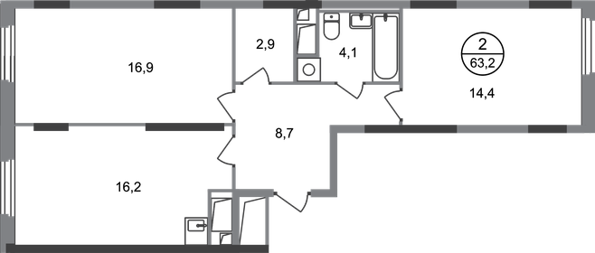 67 м², 2-комнатная квартира 16 469 733 ₽ - изображение 84