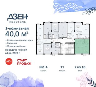 Квартира 40 м², 1-комнатная - изображение 2