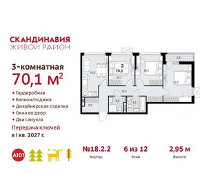 71,7 м², 3-комнатная квартира 19 200 000 ₽ - изображение 105