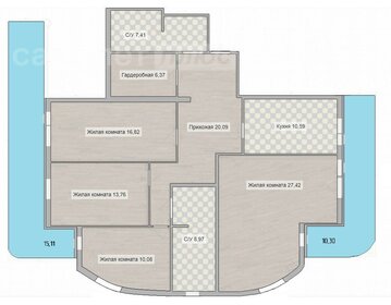 Квартира 121,6 м², 4-комнатная - изображение 1