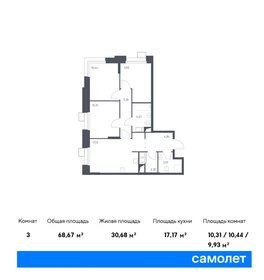 Квартира 68,7 м², 3-комнатные - изображение 1