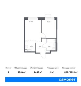 34 м², 1-комнатная квартира 7 700 000 ₽ - изображение 6