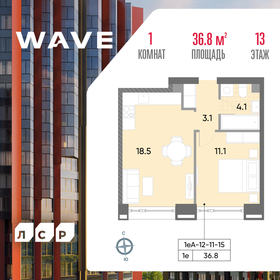 Квартира 36,8 м², 1-комнатная - изображение 1