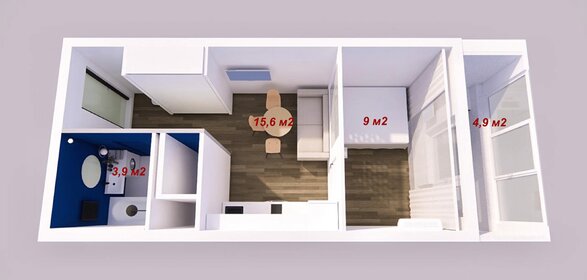 33 м², квартира-студия 9 350 000 ₽ - изображение 65