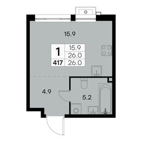 Квартира 26 м², 1-комнатная - изображение 1