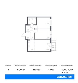 Квартира 53,8 м², 2-комнатная - изображение 1