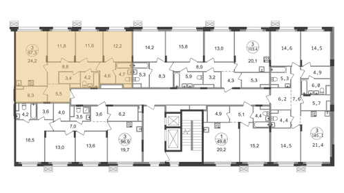 Квартира 97,3 м², 3-комнатная - изображение 2