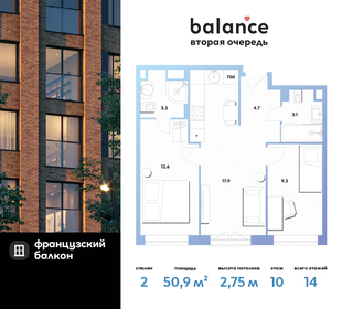 51 м², 2-комнатная квартира 14 893 020 ₽ - изображение 92