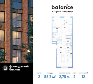57,5 м², 2-комнатная квартира 17 350 000 ₽ - изображение 46