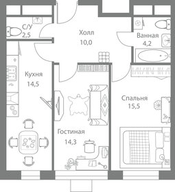 56,8 м², 2-комнатная квартира 14 800 000 ₽ - изображение 8