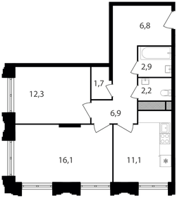 Квартира 60 м², 2-комнатная - изображение 1