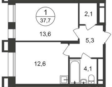 37,5 м², 1-комнатная квартира 9 299 999 ₽ - изображение 29