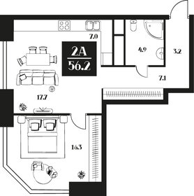 58,6 м², 2-комнатная квартира 19 999 000 ₽ - изображение 126