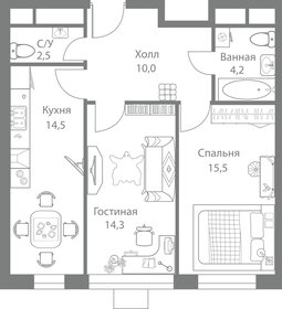 61 м², 2-комнатная квартира 14 500 000 ₽ - изображение 63