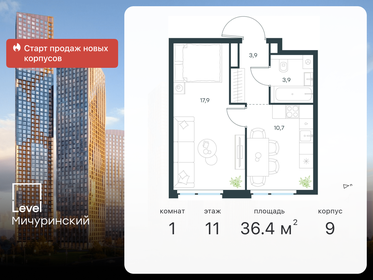 43 м², 1-комнатная квартира 14 900 000 ₽ - изображение 16