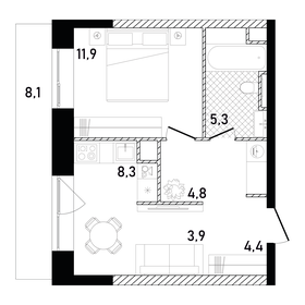 45 м², 2-комнатная квартира 20 990 000 ₽ - изображение 134