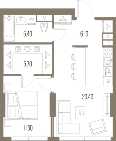 49,5 м², 1-комнатная квартира 24 873 750 ₽ - изображение 66