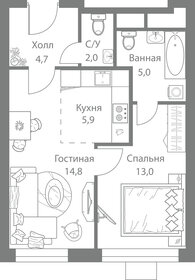 44,5 м², 2-комнатная квартира 11 500 000 ₽ - изображение 83