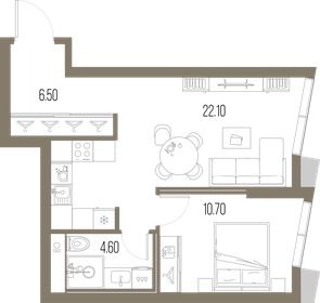 43,9 м², 1-комнатная квартира 19 522 330 ₽ - изображение 61