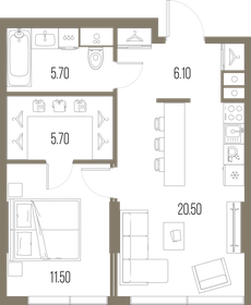48,9 м², 1-комнатная квартира 23 584 470 ₽ - изображение 57