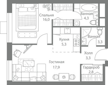 52,4 м², 2-комнатная квартира 16 375 655 ₽ - изображение 66