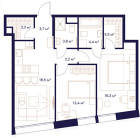 64,1 м², 2-комнатная квартира 33 147 400 ₽ - изображение 59